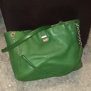 Hilfiger Green leather shoulder bag